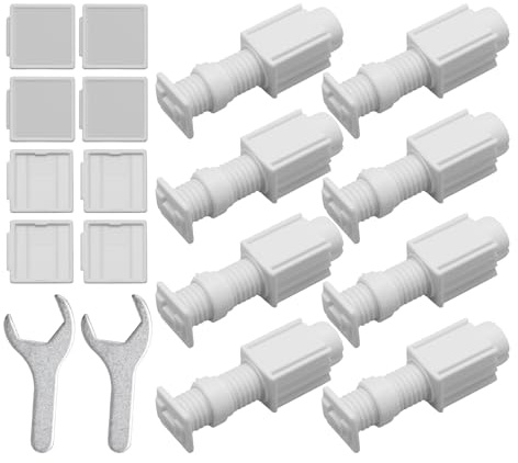 Ollanoos 8PCS Adhesive Venetian Blinds Brackets, No Drill Plastic Roller Blind Fittings Set, Adhesive Brackets for Home Decor (White)