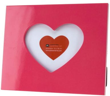 PT HOME HM0419 Bilderrahmen Heart Icon Holz pink