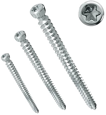 PARCO Fensterrahmenschrauben 7,5 x 302 mm | Zylinderkopf | für Fensterbau | TX30 100 Stück