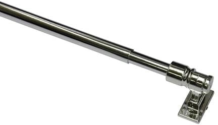 GARDINIA Caféhausstange California, Scheibenstange, Befestigung am Fenster, Zum Schrauben, Träger kürzbar, Ausziehbar: 120-225 cm, Ø 12 mm, Metall/Kunststoff, Chrom