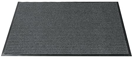 Jantex Washable Entrance Mat with Anti-Slip Base, Steel, 0.6m x 0.9m, 6x0 | Protects floors by trapping moisture, dirt, and debris in high-traffic zones to prevent slipping accidents.