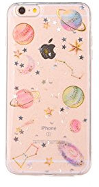 CrazyLemon für iPhone 7/8 / SE 2020 2022 Silikon Gel Schutzhülle Transparent Sehr Dünne Einem Bunt 3D Planet Muster Verzierte Kratzfeste Schutzhülle