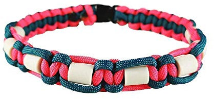 EM-Keramik Halsband für Hunde, mit Name möglich, verschiedene Größen wählbar, original EM-X-Keramik-Pipes, petrol/magenta