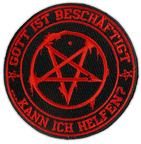 Spaß Kostet Aufnäher Aufbügler Gott ist beschäftigt Kann ich helfen