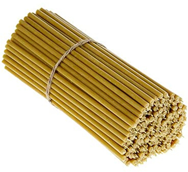 Bougies Rituelles Danilovo 100% Cire d'Abeille - Bougies Orthodoxes, Pour Décorations - Longs, N40, Hauteur 26,5 cm (25 Pièces - 250 g)