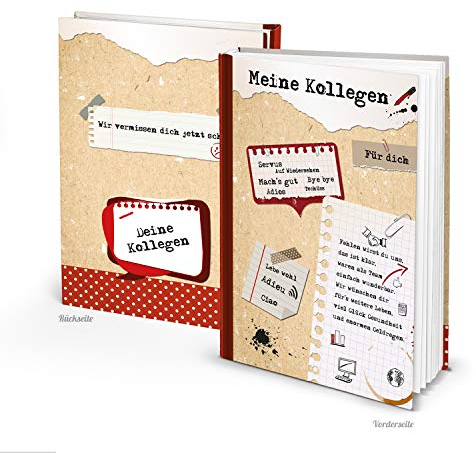 Logbuch-Verlag großes Kollegenbuch zum Abschied rot braun weiß A4 Meine Kollegen - Abschiedsbuch zum Einschreiben Abschiedsgeschenk