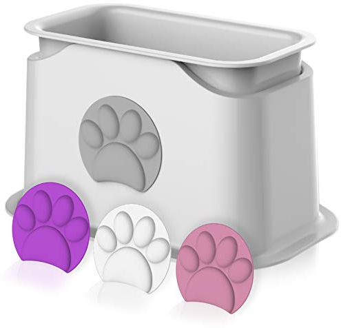 iPrimio Supporto universale per lettiera per gatti, resistente, con paletta per tenere stabile la lettiera del gatto, accessorio per lettiera per gatti, funziona con plastica e metallo, 4 opzioni di