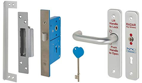 Radar Lock Set for Toilet Doors Under Phlexicare Blue Badge National Key Scheme (Left Hand Set)