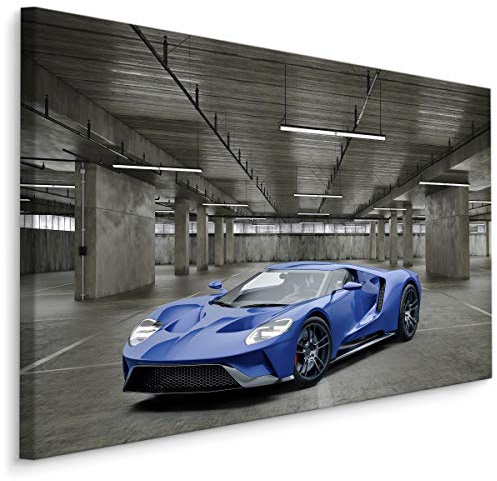 Muralo Wandbild Motorisierung, Auto, Fahrzeug, Sportwagen - 100x70 cm | Leinwandbild, Modernes Design, Tiefgarage - ideal für Schlafzimmer und Wohnzimmer, Ein echter Hingucker in jedem Zuhause
