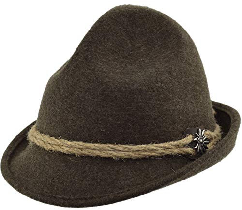 MELEGARI Tiroler Hut Dreispitzhut Edelstern | Berghut | Alpin Cap | Herren Damen | Sommer/Winter, braun, 55