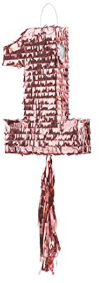 PartyDeco Piñata Zahl 1 28,5x40,5x8cm Geburtstagsparty Ein Nummer One Baby's erstes Jahr für Kleinkinder Geburtstagsfeier Event Geburtstagsfest Party Dekoration