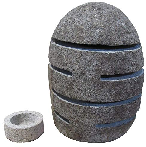 STONE art & more Steinlaterne mit Leuchtschlitzen, H 20-25 cm, Teelichthalter, Steinmetzarbeit aus Flussstein