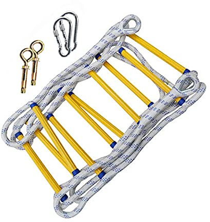 ZXCVBAS Strickleiter,Rettungsleiter,Rettungsseilleiter,Mehrzweckleiter,Sicherheitsleiter,Not-Feuerleiter, Seilleiter Sicherheitsleiter, Flucht Aus Fenstern Und Balkonen,4m/13.12ft