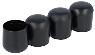 GLEITGUT 4 x Fußkappen rund Rohrkappen schwarz Stuhlkappen Endkappen für Rundrohr (23 mm)