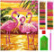 ARTULIO Diamond Painting Set - Flamingo im Sonnenuntergang - 30x40 cm – 5D Diamant Painting Bilder DIY, Diamond Painting Erwachsene