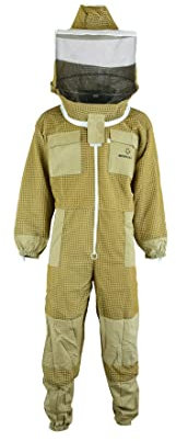 Imkeranzug Premium mit Atmungsnetz für Imker Bienen Stichfest weiß oder braun 120 140 S M L XL XXL, M · braun