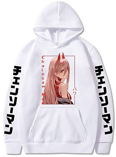 acsefire Chainsaw Man Power Pullover Power Hoodie Power Sweatshirt Chainsaw Man Hoodie Power Casual Streetwear Pullover for Men Women Teens