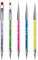 Sularpek 5 Pièces Pinceaux à Ongles, Pinceaux en Détail à Ongles, Double Embouts Pinceaux Ongle Gel UV Nail Art pour le Dessin au Trait, La Peinture et le Pointillé