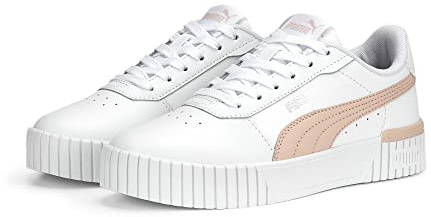 Puma Carina 2.0 Jr-Sneaker für Mädchen, Puma Weiße Rose, Staub, Puma Silber, 39 EU