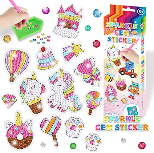 WOOXDYUK 23 Diamanten Malerei für Kinder, 5D Diamond Painting Sticker Kits, DIY Tier & Sea World Diamond Art Mosaik Aufkleber für Erwachsene
