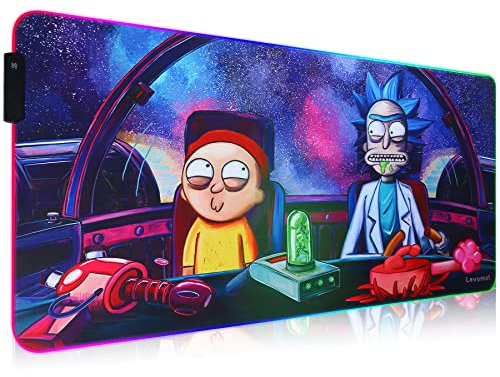 RGB Mouse Mat Large Size Mouse Pad 900x400x3mm, XL Led Mouse Pad Gaming Keyboard Desk Mat Glowing With 10 Lighting Modes Anti-Slip Rubber Base for Computer, PC, Laptop, Office and Desk(9040 Rdinner)