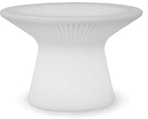 Moovere Mesita Auxiliar Redonda 40 cm de Alto Color Blanco Mesa para Exterior e Interior Decoración para la Terraza y el Jardín,MOBCP040BXNW