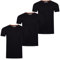 riverso Tshirt Herren Regular Fit RIVLenny 3er Pack Set Rundhals Kurzarm Sommer Tee Shirt leichte Baumwolle Flammgarn Einfarbig Schwarz 5XL, Größe:5XL, Farbe:Black