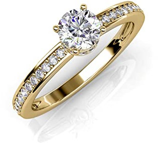 MYC-Paris - Elise Ring – Silber und Kristall – Hochwertiges Messing – 18 Karat vergoldet – Geschenk zum Geburtstag, Muttertag, Weihnachten, Kristall, Kristall