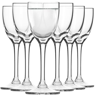 Krosno - Verres à vodka avec tige | Lot de 6 | 25 ml | Collection Mixology | Élégante verrerie à pied pour des shots parfaits | Clarté cristalline | Idéal pour la maison, les fêtes et les cadeaux
