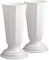 TYMAR Grabvase aus Kunststoff, 2er-Pack, Friedhofsvase mit Sockel, Grabschmuck, Vase für Grab(H=38,2 cm/ø 16 cm; Weiß)
