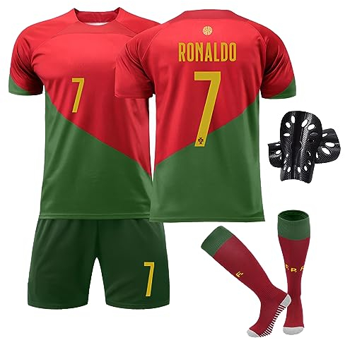 Sternstunde Trikot Sets Kinder, Hause/Auswärts Fußballtrikot für Kinder,Herren Jungen Fussball Jersey Football Trikots, Sportshirt Junge Football Training Tshirts Shorts (Rot, 12-13 Jahre)