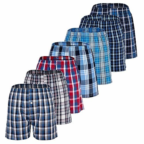 YOURBASICS Kinder Web-Boxer, 7er Pack - American Boxer-Shorts, Gemustert, Spar-Pack Mix2 176