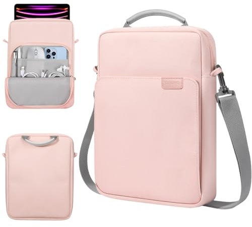 TiMOVO 13 Inch Tablet Sleeve Handbag with Shoulder Strap for iPad Air 13 M3 2025, iPad Pro 13, iPad Pro 12.9, Galaxy Tab S9+/S9 Plus/S10+/S10 Plus/S9 FE+/S9 FE Plus 12.4, Pink