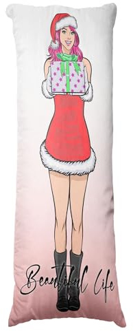 Easycosy personalisiertes Körperkissen Body Pillow mit 2 Fotos 50x137cm | Fotokissen Kissenbezug Seitenschläferkissen mit Bild Text bedrucken,Geschenke für Schwangere Frauen ohne Kissenfüllung