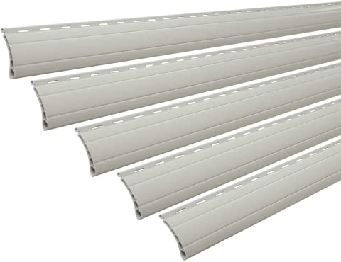 5 x Rollladenpanzer Lamelle Profil Ersatz für Rollladen Rolladen Ersatzlamelle in Mini oder Maxi, Farbe: grau, weiß oder beige (grau [47], K37P - 90cm)
