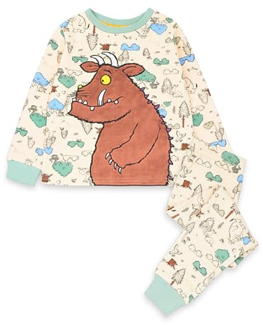 The Gruffalo Das Grüffelo Kinder Pyjama Set | Mehrfarbige Langarm-Pyjamas mit Langer Beingrafik | Bestickter Charakter Woodland Forest Story Bekleidung | Merchandise-Geschenk für Kleinkinder