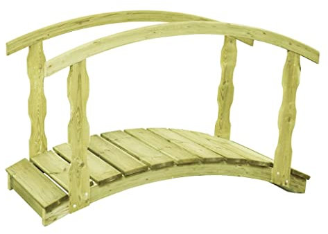 Toshilian Gartenbrücke, Teichbrücke Teichbrücke Gartendeko Gartenbrücke B-Ware 170x74x105cm Imprägniertes massives Kiefernholz