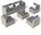 UDPATIO Polyrattan Lounge Gartenmöbel Set für 6 Personen, Essgruppe mit Sofa, Sessel, Tisch & Kissen, Sitzgruppe wetterfest für Garten, Terrasse und Balkon (Grau, 6 Personen)