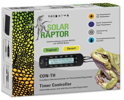 SOLAR RAPTOR Timer Controller, Schaltbare Steckdosenleiste mit Thermo-/Hygrometer