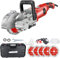 ZYJIX Wall Chaser 4000W - 27-33mm Notchering - Dust-Free Slotting Machine With 5pcs 115mm Blades - Ideal For Home Renovations & Construction Projects - ROT-125MM - 7500RPM(Size:125MM,Color:Red)