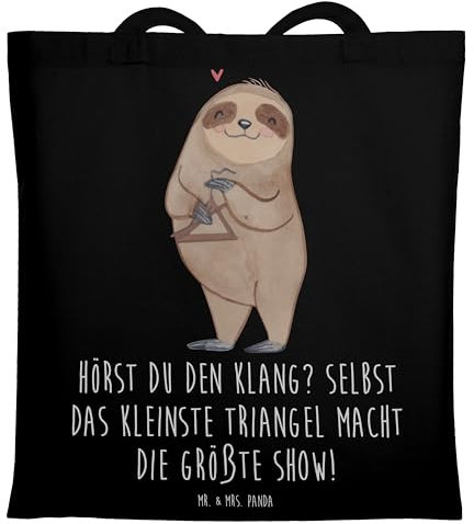 Mr. & Mrs. Panda Tragetasche Triangel Klang - Geschenk, Show, Spielzeug, Einkaufstüte, Umhängetasche, motivieren, inspirieren, Shopper, Musikfans,
