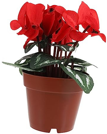 Parliky 3st Topfpflanze Gefälschte Blumen Künstlicher Pflanzenschmuck Seidenrosen Künstliche Blumenverzierung Mini-kunstblumen Pflanzen Gefälschte Bonsais Rot Töpfe Sind Aus Plastik
