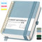 RETTACY Notizbuch A4 Liniert, Bullet Journal mit 100 g/m² Dickem Papier, 150 Blatt/300 Nummerierten Seiten, Collegeblock für Büro und Schule, Lederhülle, Grau-Blau, 21 cm x 29.7 cm