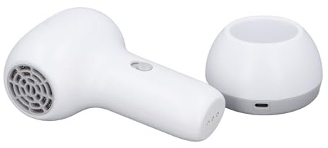 Kids Cordless Hair Dryer, Low Noise Quiet Gentle Baby Hair Dryer for Infant with 2 Speed Constant Temperature, Rechargeable Portable Mini Baby Butt Blow Dryer for Toddler (White
