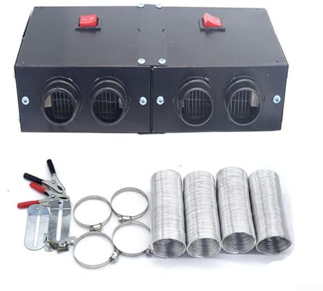 Auto-Heizlüfter, 12 V, 500 W, tragbarer Auto-Heizlüfter, 2/4-Loch-Lüfter, Heizungswärmer, Windschutzscheiben-Entfroster, Demister-Heizventilator für Fahrzeug (4-Loch)