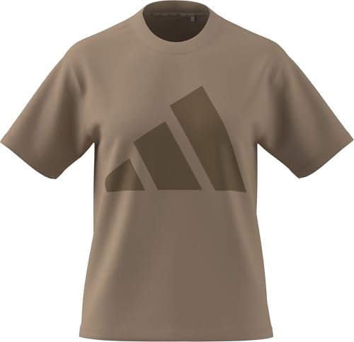 adidas Damen Essentials Big Logo Cotton T-Shirt, warm Sandstone/Brown Desert, XS