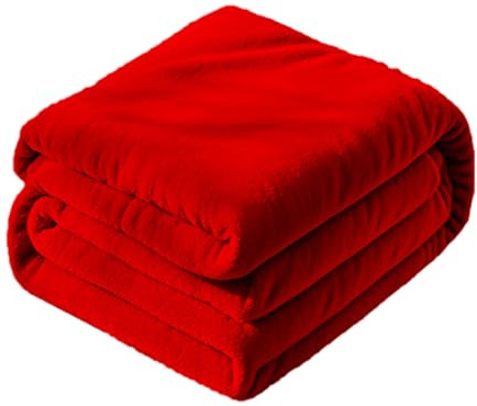 STGAO Fleecedecke 100 x 100 cm Hochwertig,Waschbar,Viele Farben Couchdecke Unterstützen Sie Die Anpassung für Bett Und Couch, Rot