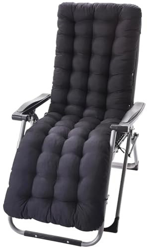AevQuas Liegenauflage, Schaukelstuhlkissen mit 6 Bändern und Fester Oberseite, rutschfest, für den Außenbereich, Strand, Veranda, Schaukel, Terrasse (kein Stuhl) (Schwarz)