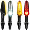 evermotor LED Blinker Motorrad e-geprüft, 12V, 2x bernsteinfarbenes Blinklicht & weißes Positionslicht + 2x bernsteinfarbenes Blinklicht & rotes Rücklicht, M8-Gewindebolzen (4 Stück)