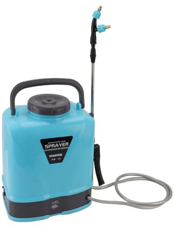 Spruzzatore di Zaino a Batteria, Spruzzatore Elettrico Agricolo a Pressione Regolabile con 5 Ugelli per Diserbo, Prato, Spruzzatura, (EU 10L)
